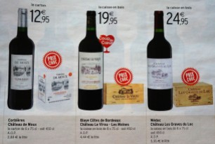 Supermarket wine adverts in advance of the fair